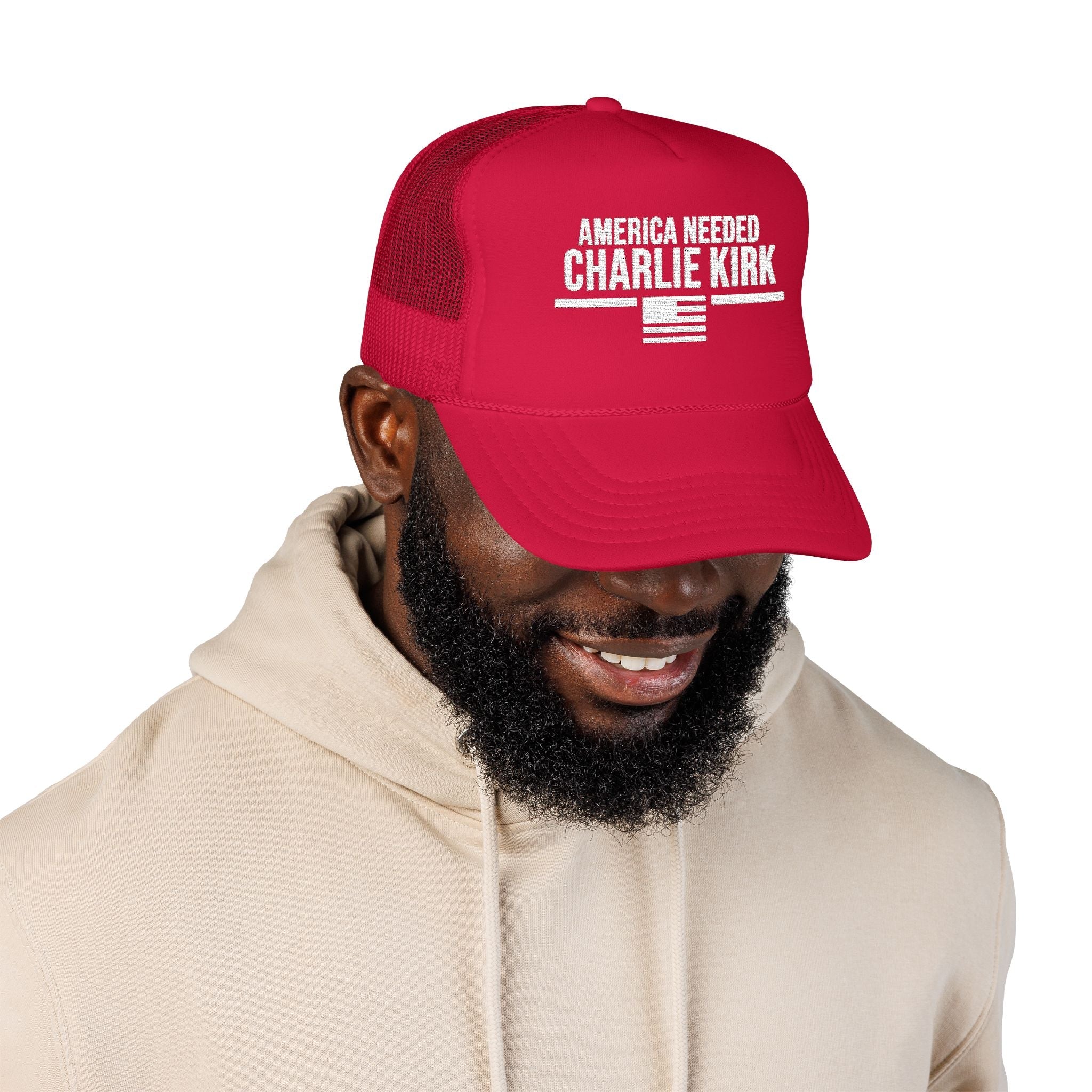 Embroidered Trucker Hat America Needed Charlie Kirk