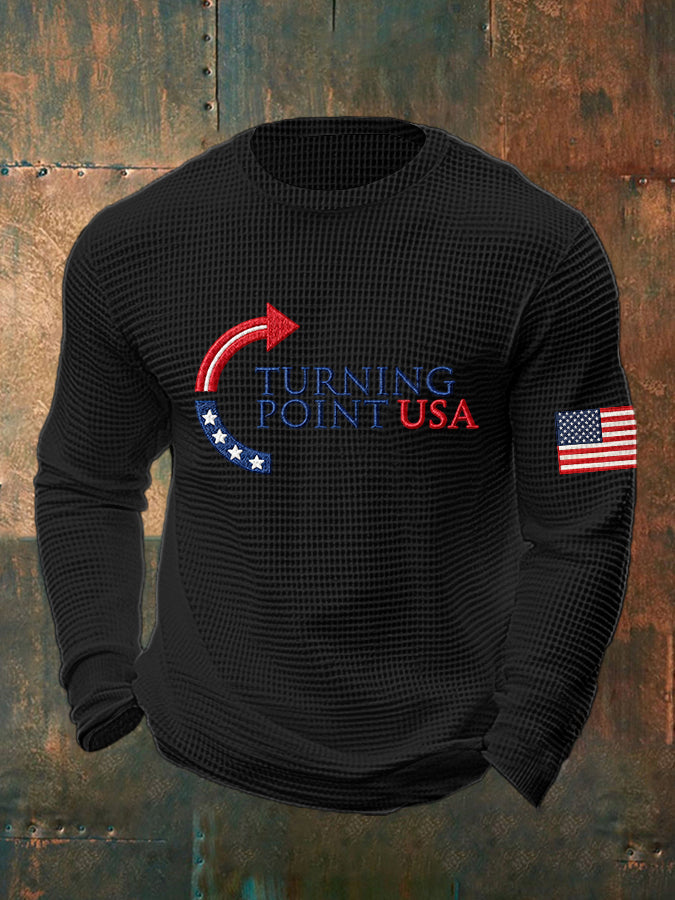 Men's Charlie Kirk Turning Point USA Trump Commemorative Long Sleeve T-Shirt
