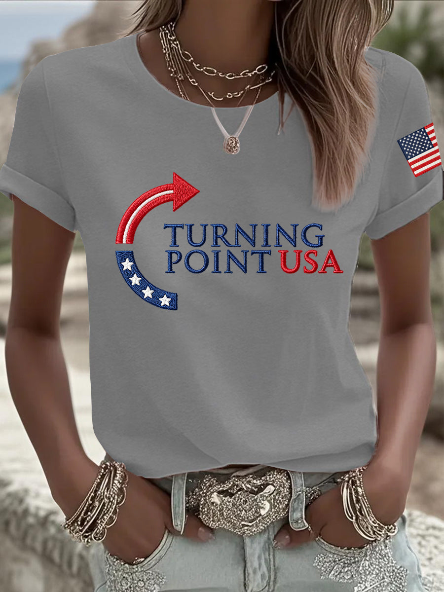 Women's Charlie Kirk Turning Point USA Trump Commemorative T-Shirt