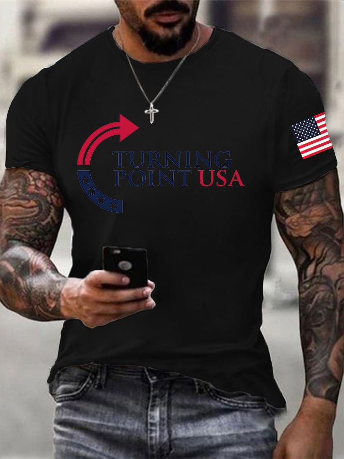 Men's Charlie Kirk Turning Point USA Trump Commemorative T-Shirt