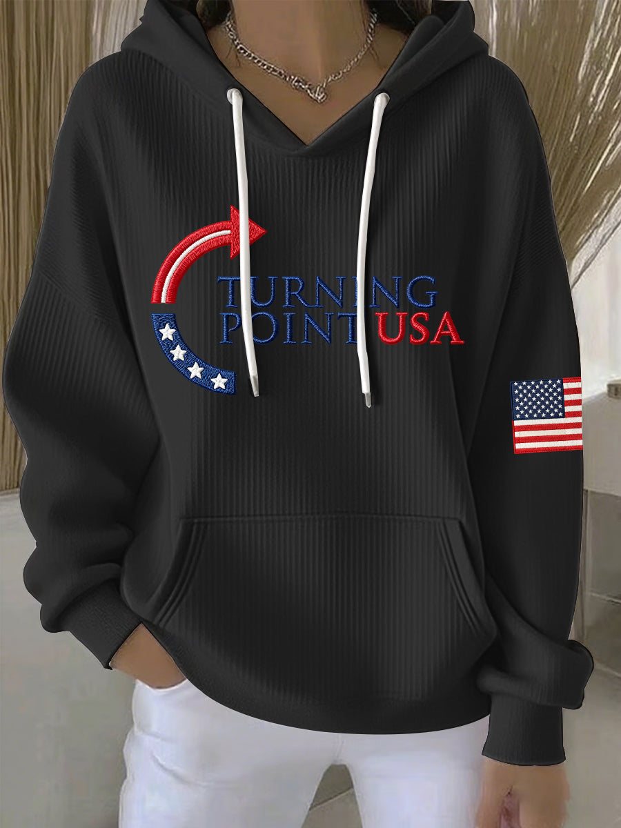 Women's Charlie Kirk Turning Point USA Trump Commemorative Hoodie