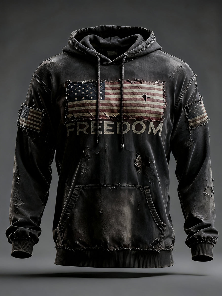 Men's Freedom Printed Casual Hoodie