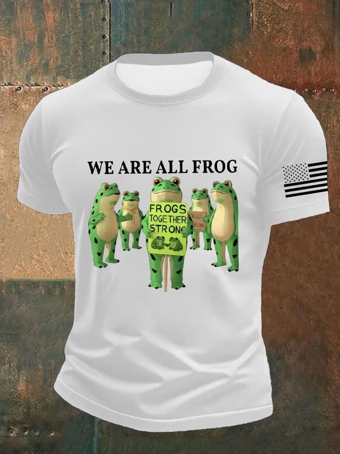 Men's FDT WE ARE ALL FROG FROGS TOGETHER STRONG Print T-shirt