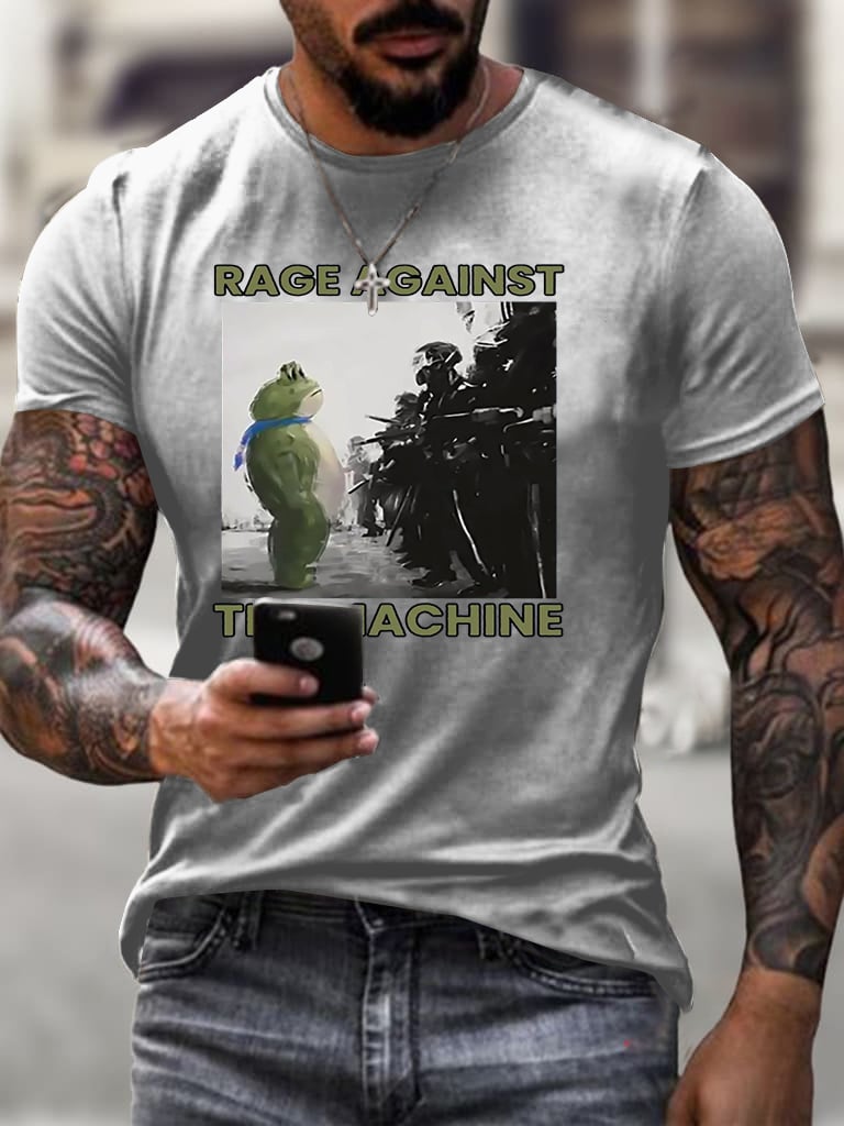 Men's  Resist Frog Printed Casual T-shirt