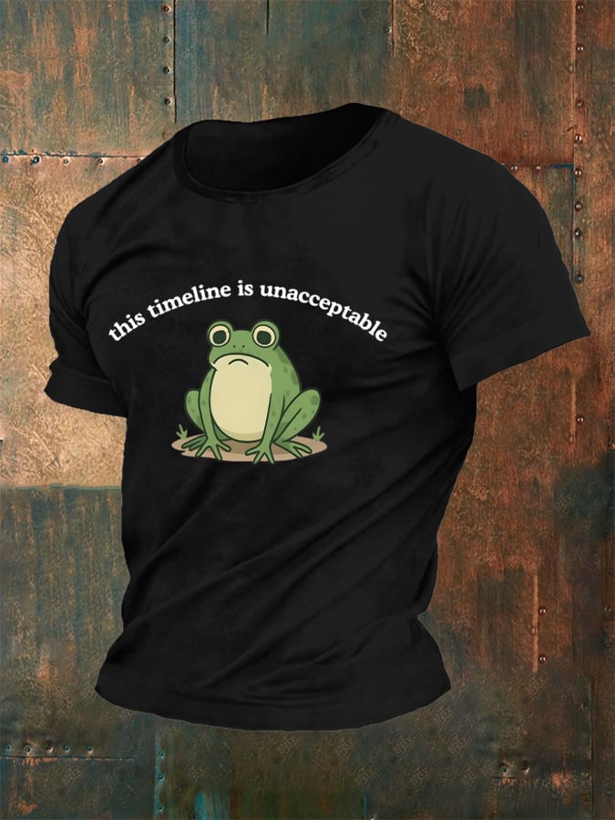 Men's This Timeline Is Unacceptable  Print Casual T-Shirt