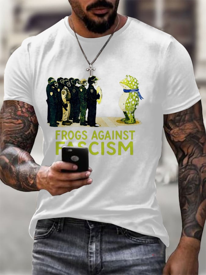 Men's  Resist Frog Printed Casual T-shirt