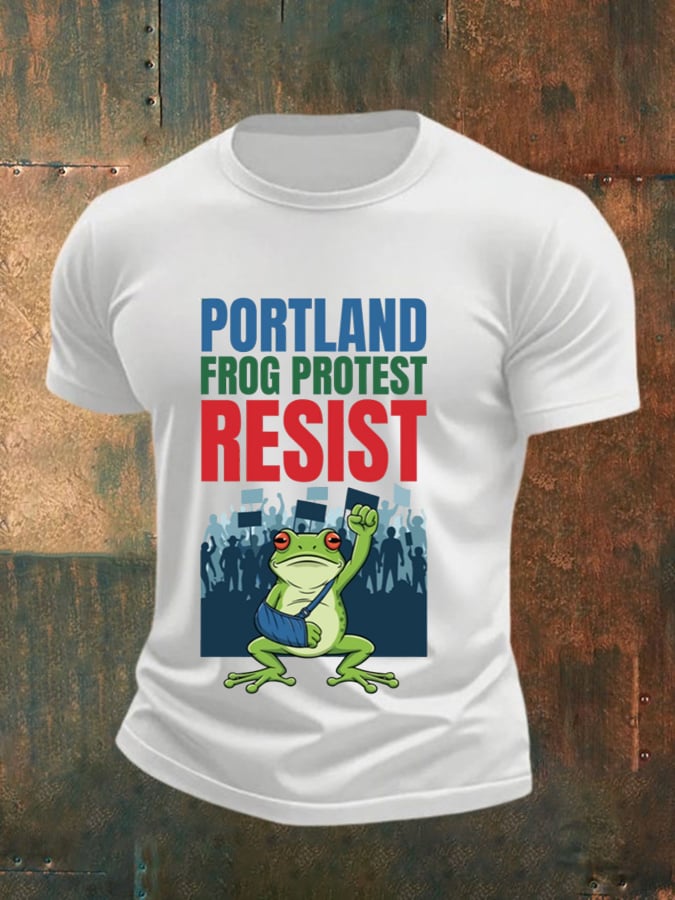Men's casual basic moral radicalization justice frog resistance T-shirt