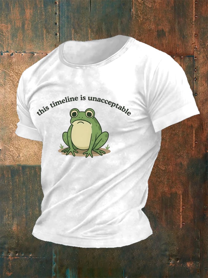 Men's This Timeline Is Unacceptable  Print Casual T-Shirt