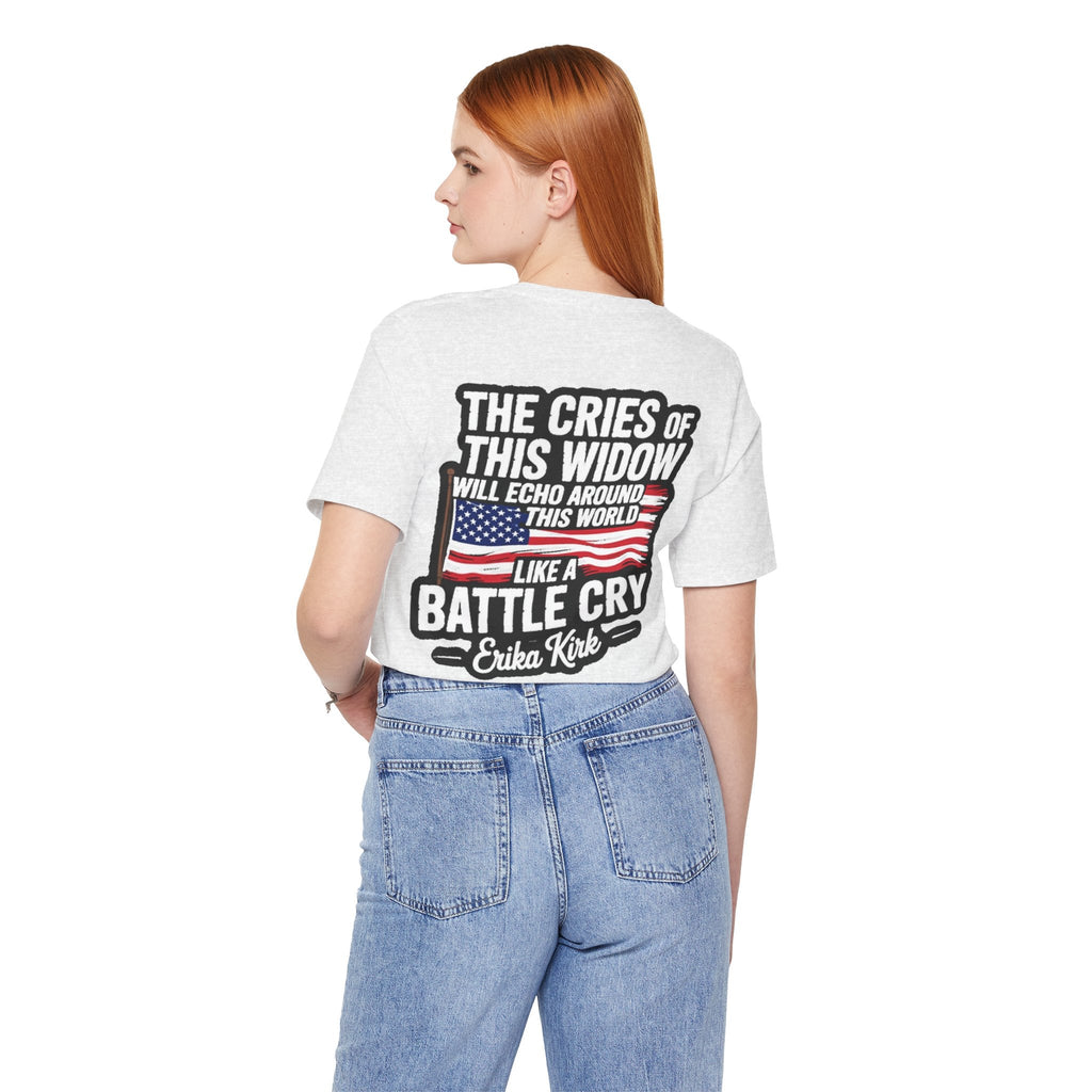 'Echoing Her Battle Cry' Erika Kirk Back Tee