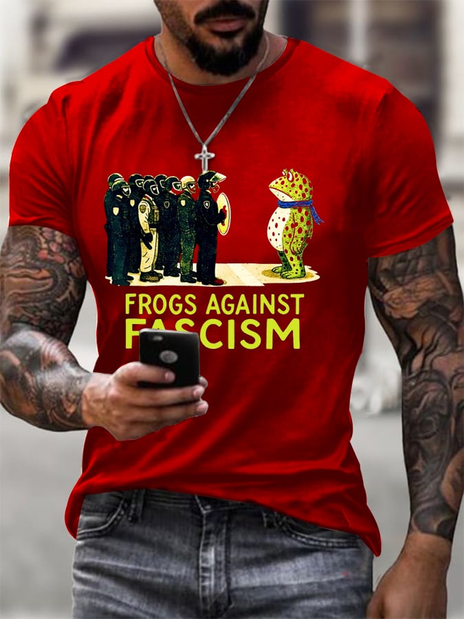 Men's  Resist Frog Printed Casual T-shirt
