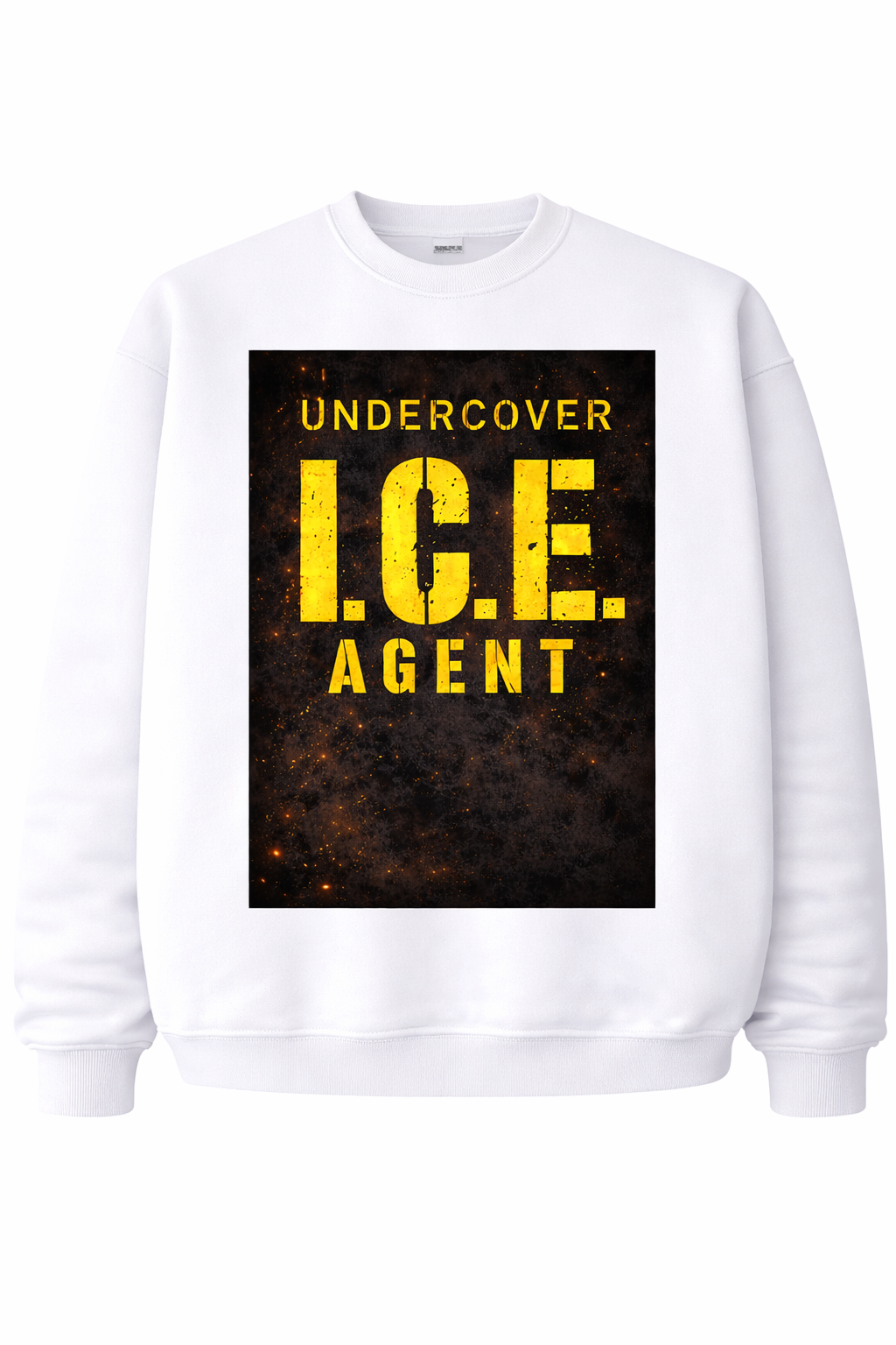 Purchase this loose-fitting sweatshirt and support the "Fight for Ice" I.C.E. series; the sweatshirt features a printed design.