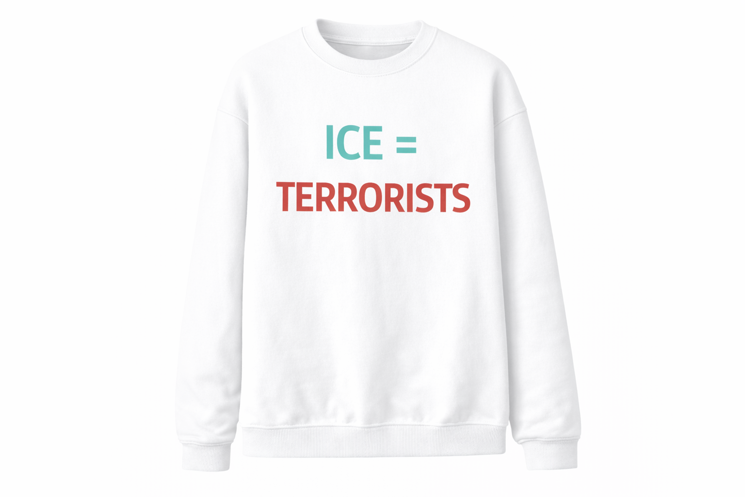 ICE Equality Statement Text Graphic Sweatshirt – Imitation Cotton Casual Crew Neck Regular Fit Top