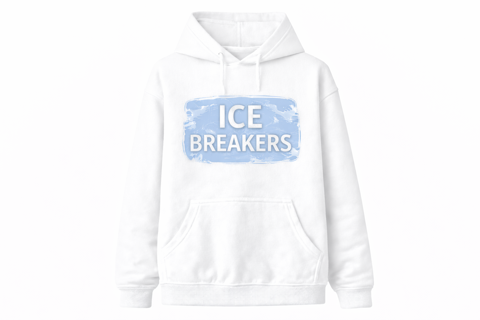 ICE BREAKERS Blue Texture Pattern Hoodie – Imitation Cotton Casual Hooded Regular Fit Top