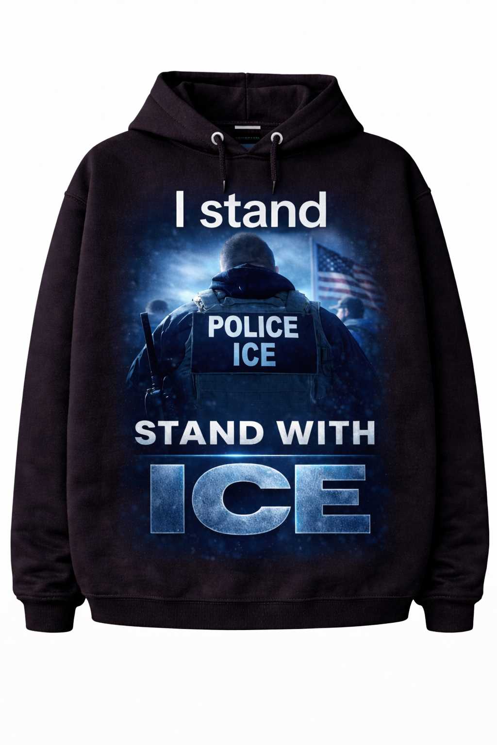 Support the "Fight for Ice" I.C.E. series with this loose-fitting hooded sweatshirt featuring graphic prints.
