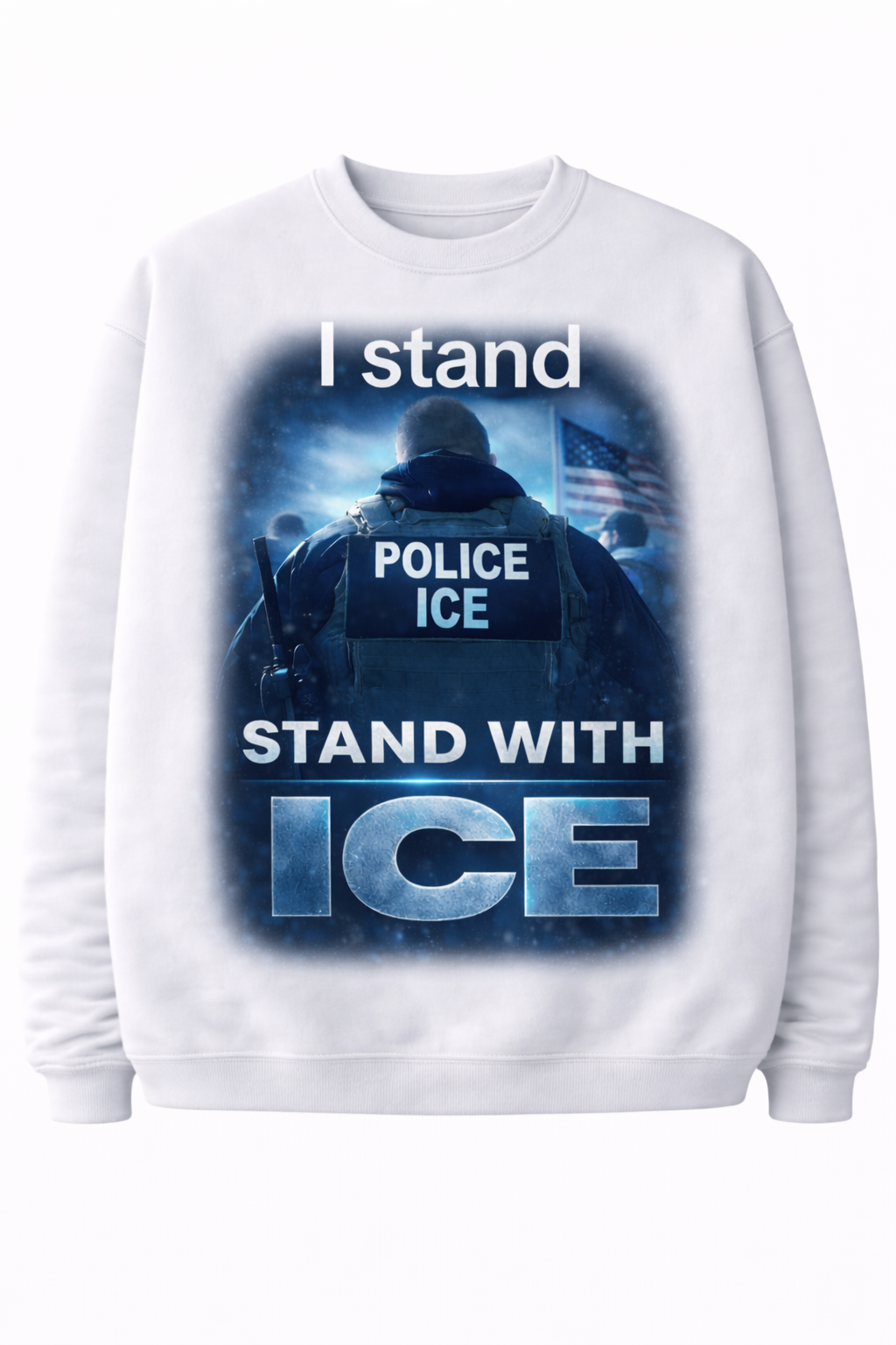 By purchasing this relaxed-fit sweatshirt, you'll be supporting the "Fight for Ice" I.C.E. series; this sweatshirt features a printed design.