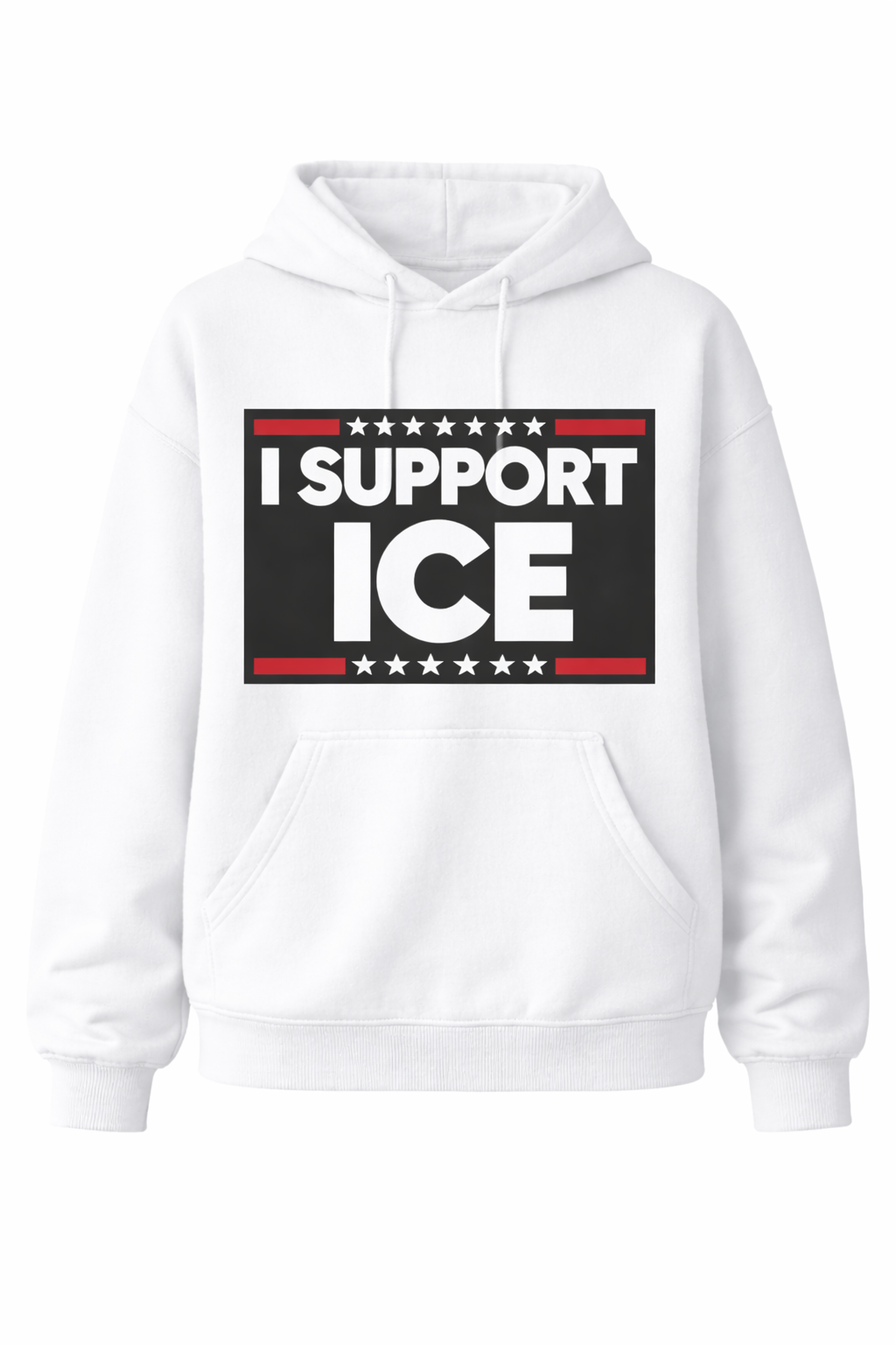 Support the "Fight for Ice" I.C.E. series with this loose-fitting hooded sweatshirt featuring graphic prints.
