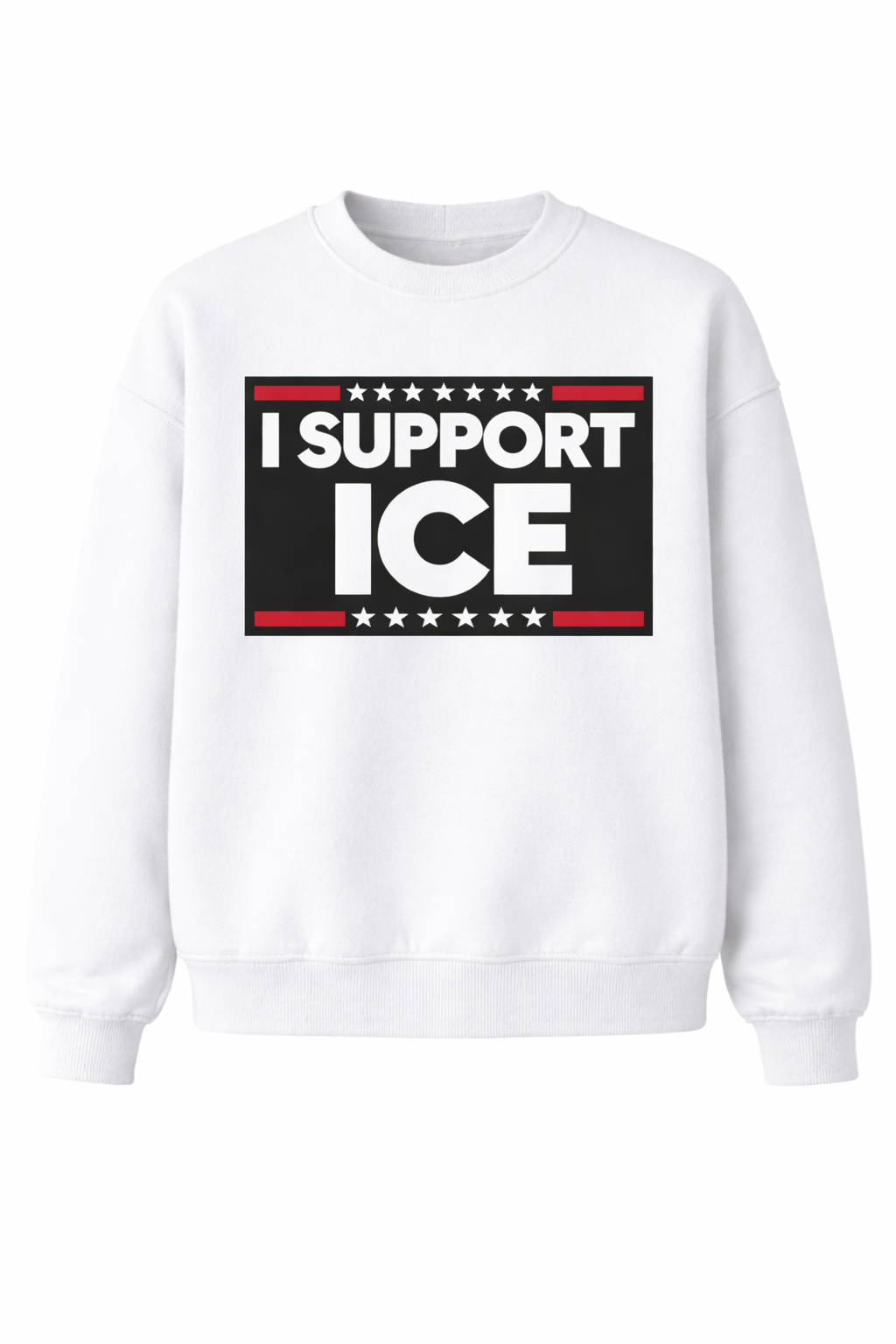 By purchasing this relaxed-fit sweatshirt, you'll be supporting the "Fight for Ice" I.C.E. series; this sweatshirt features a printed design.