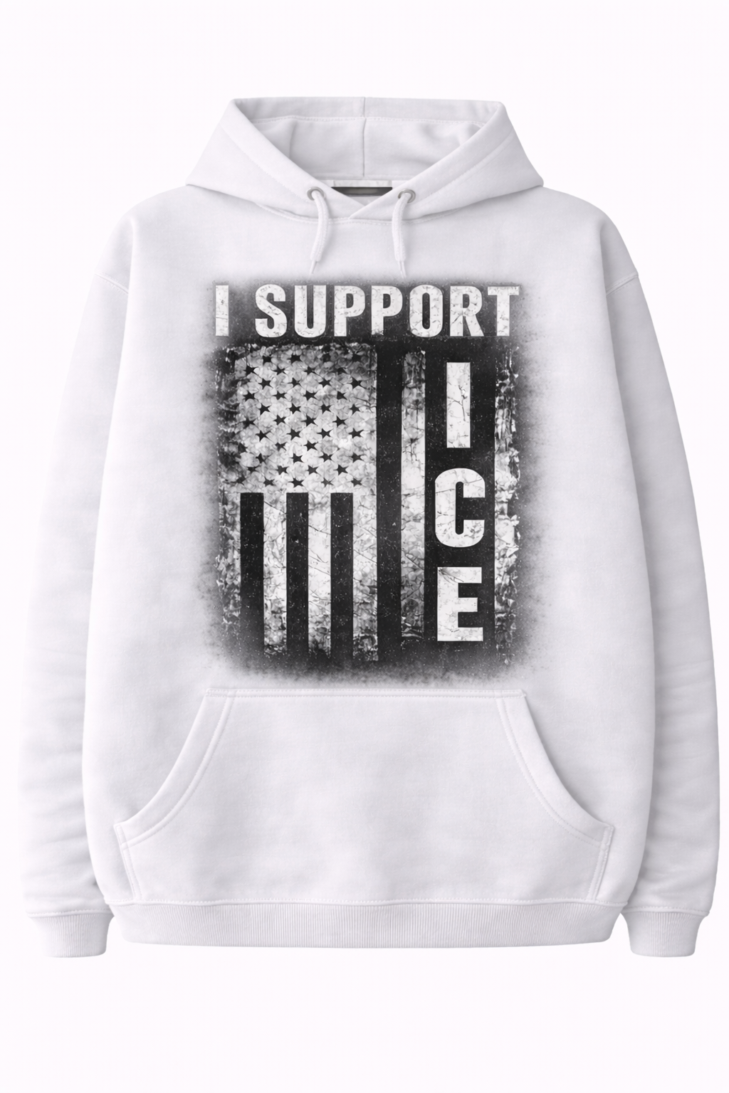 Support the "Fight for Ice" I.C.E. series with this loose-fitting hooded sweatshirt featuring graphic prints.