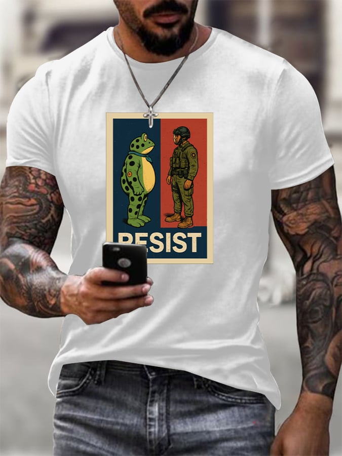 Men's FDT Portland Frog Protest Print T-Shirt