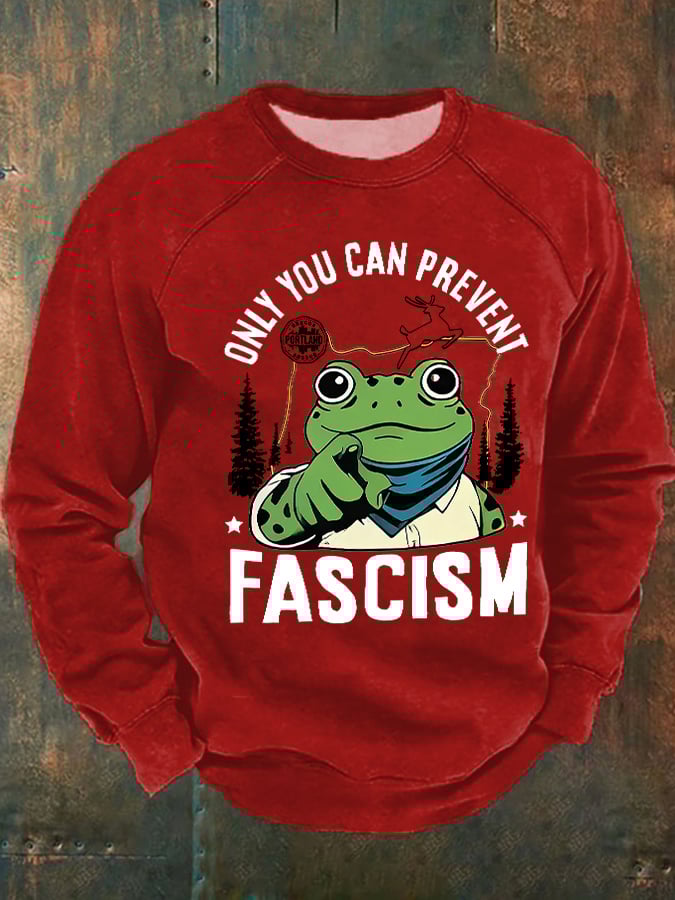 Men's Retro Printed Long-Sleeved Sweatshirt