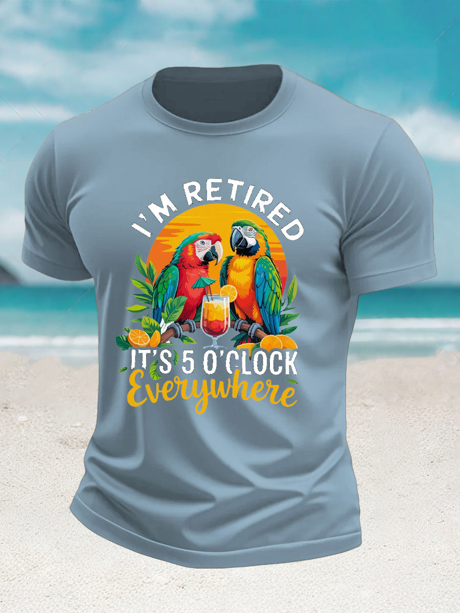 Men's Jimmy Buffett Day imitation cotton short-sleeved T-shirt