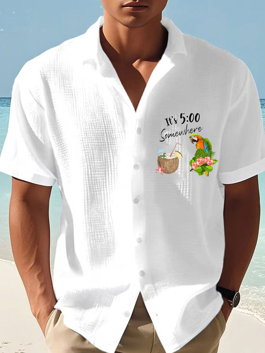 Men's Jimmy Buffett Day Printed Short Sleeve Shirt