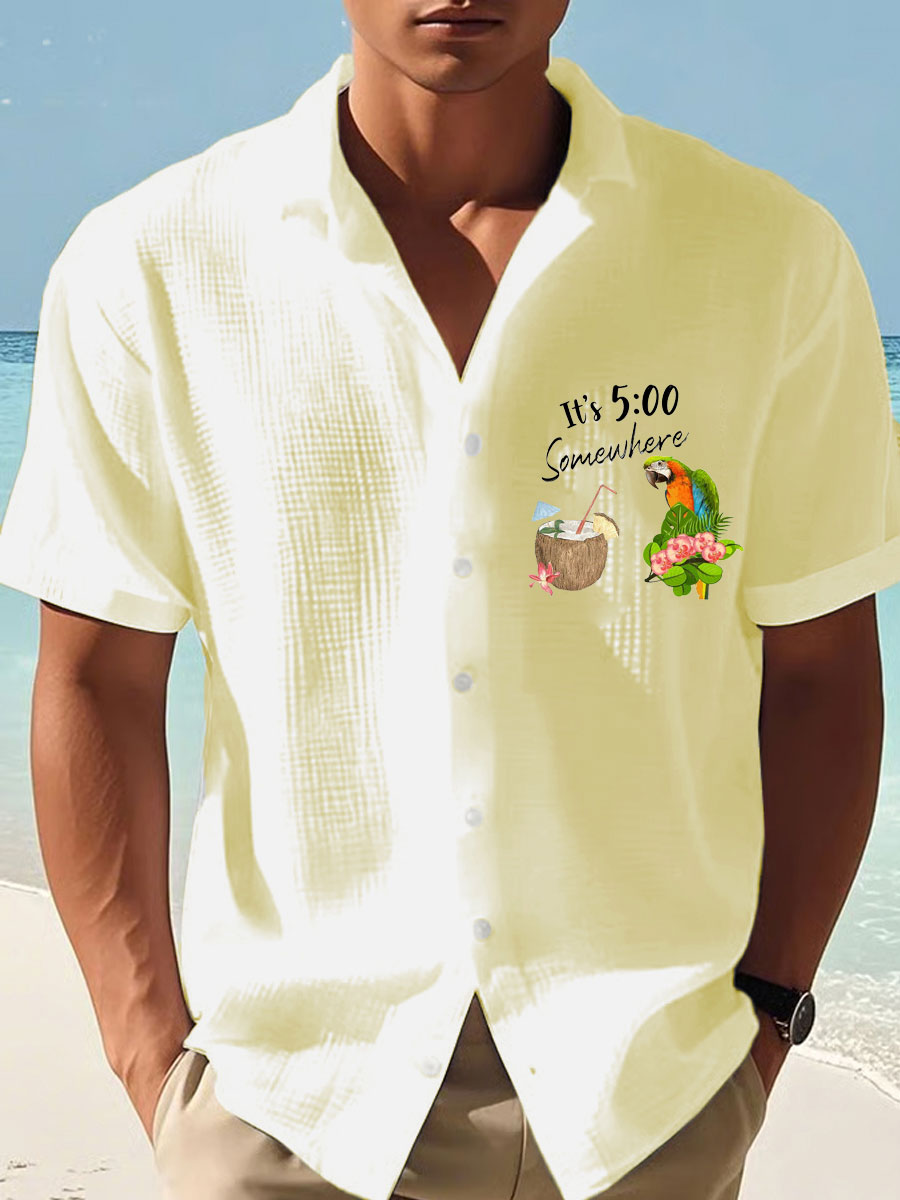 Men's Jimmy Buffett Day Printed Short Sleeve Shirt