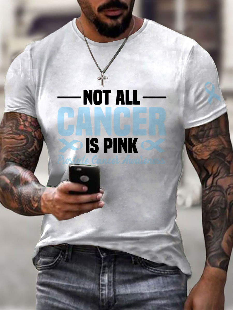 Men's Prostate Cancer Awareness Print Casual T-Shirt