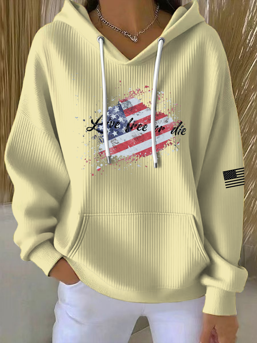 Women's Live Free Or Die Printed Hoodie