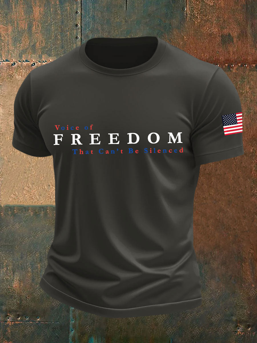 Men's Voice of Freedom Printed Casual T-shirt