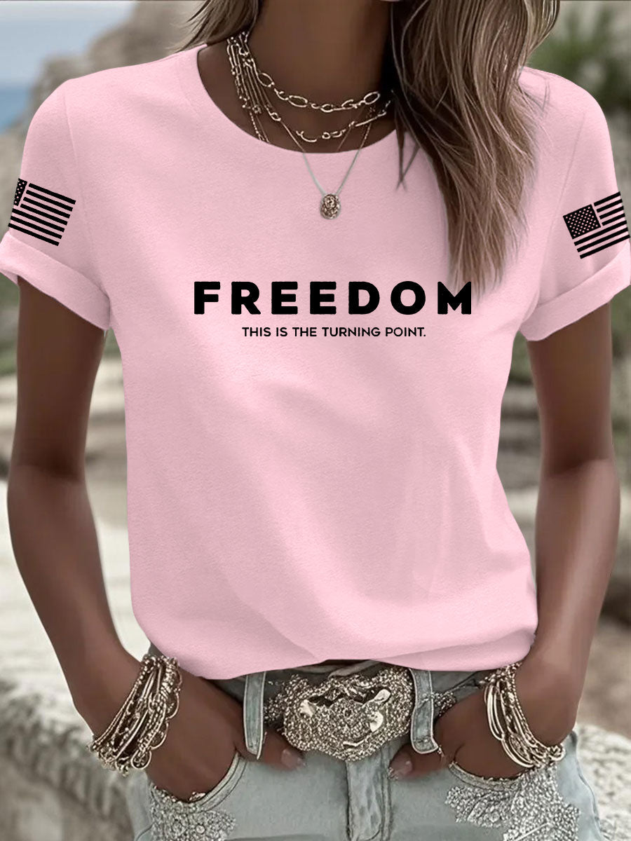 Women's Freedom Is Not Free This is the Turning Point R.I.P Charlie Kirk Short Sleeve T-shirt