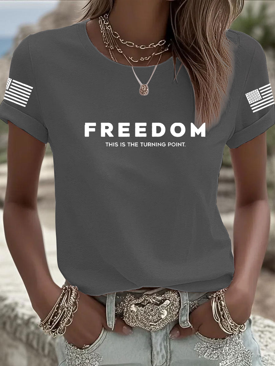 Women's Freedom Is Not Free This is the Turning Point R.I.P Charlie Kirk Short Sleeve T-shirt