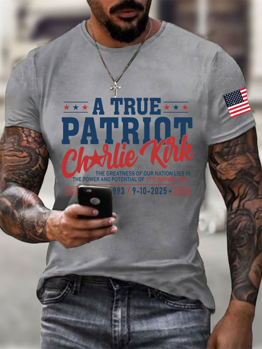 Men's A True Patriot Printed Casual T-Shirt