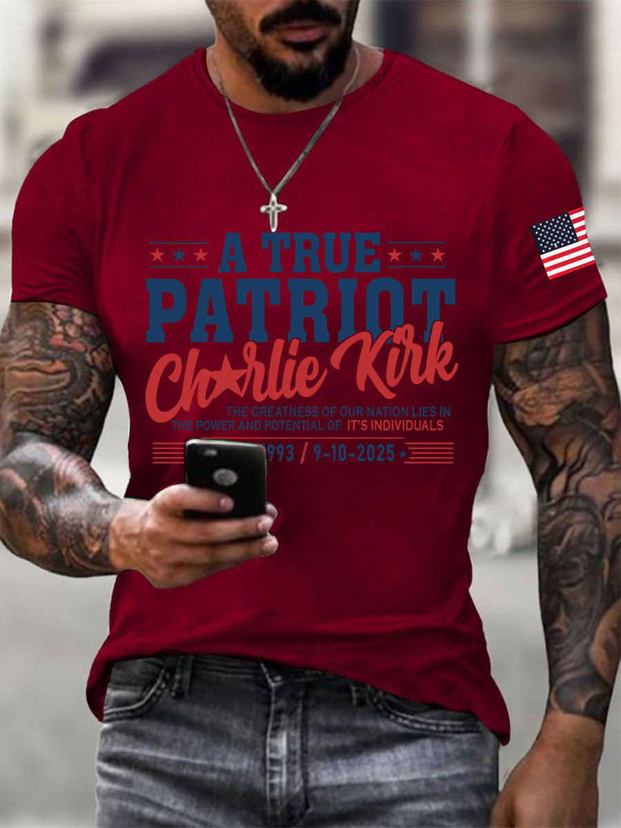 Men's A True Patriot Printed Casual T-Shirt