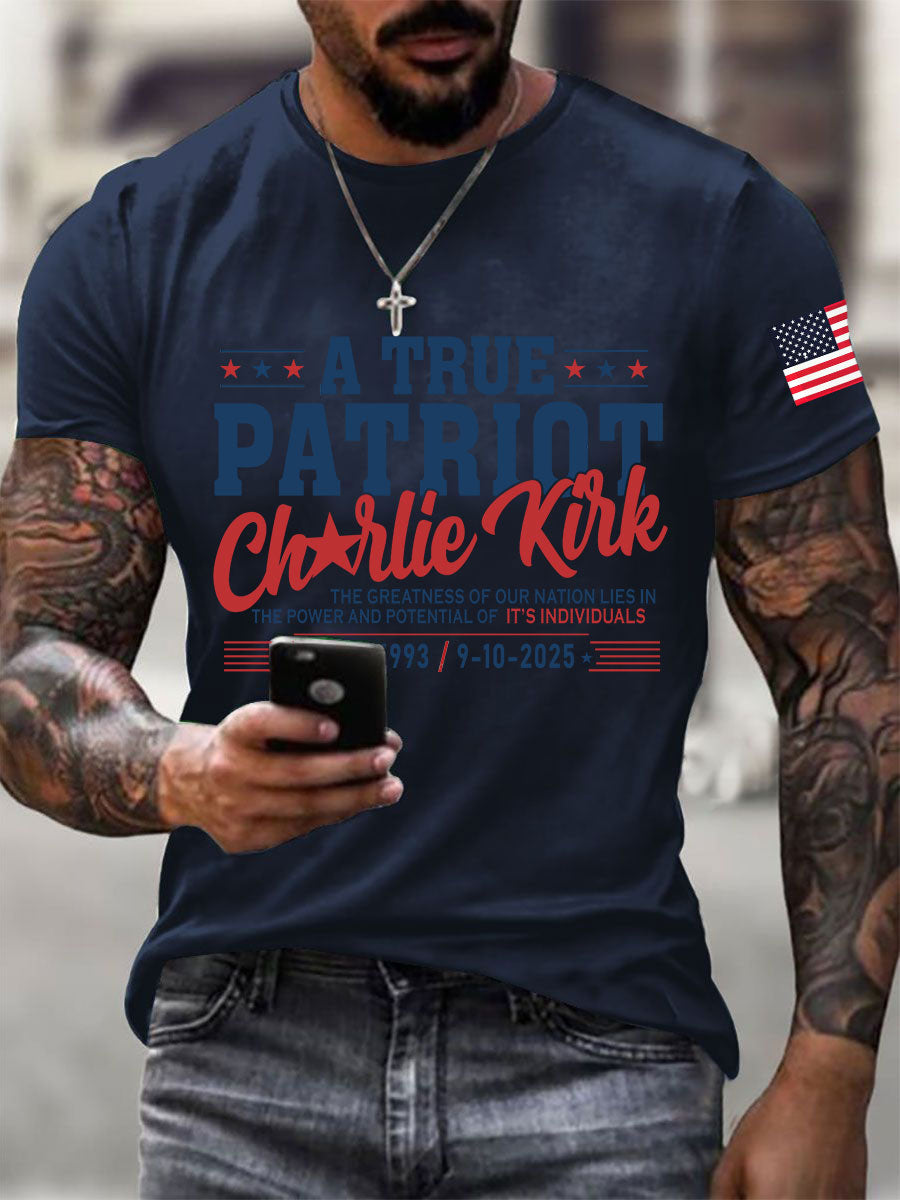 Men's A True Patriot Printed Casual T-Shirt