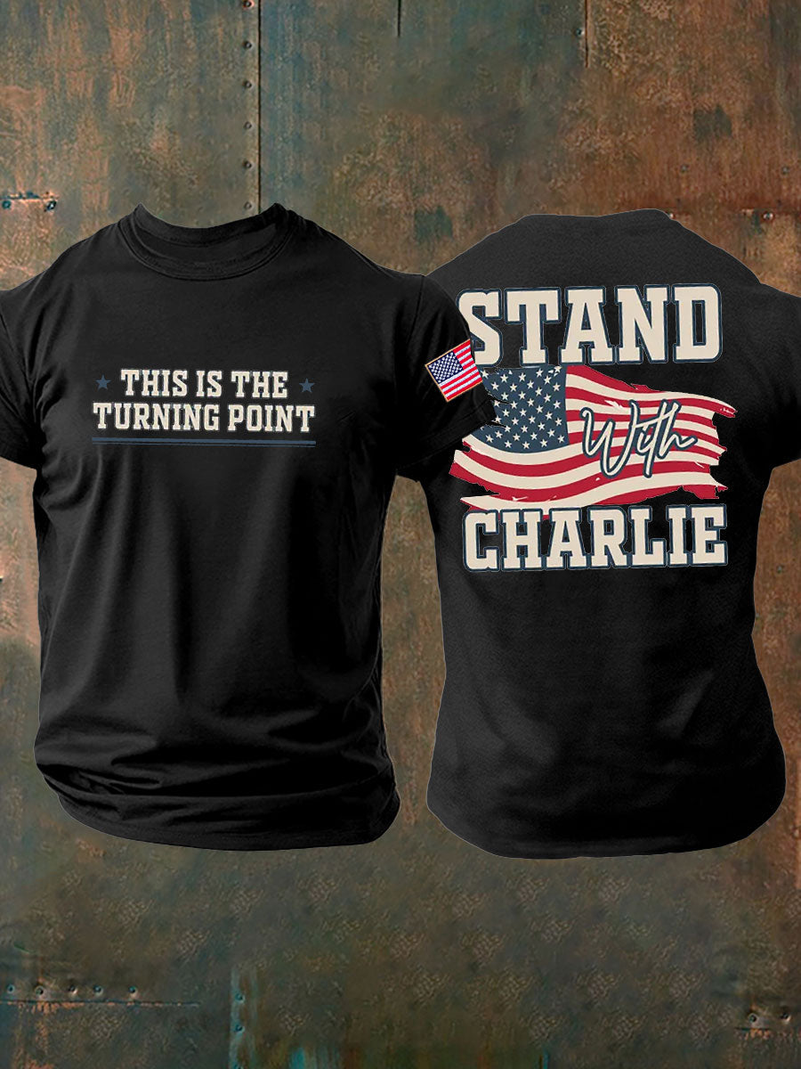 Men's Turning Point Printed imitation cotton short-sleeved T-shirt