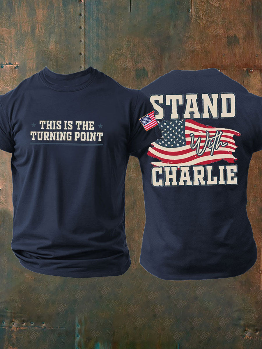 Men's Turning Point Printed imitation cotton short-sleeved T-shirt