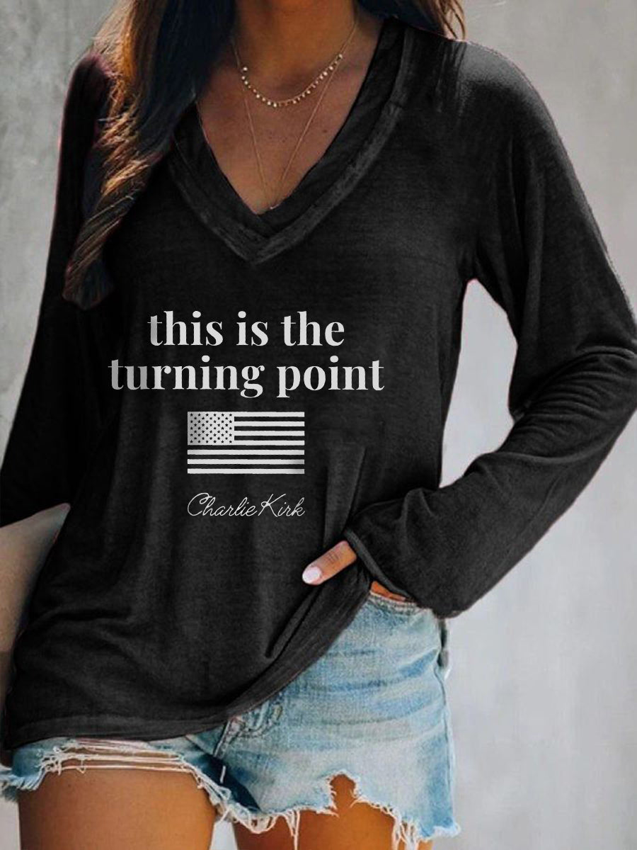 Women's patriotic  long sleeve t-shirt