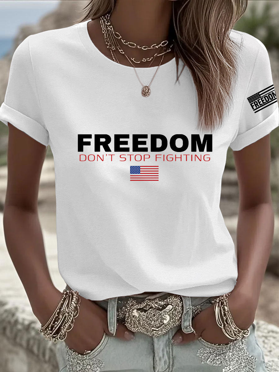 Women's Freedom Don't s Top Fighting R.I.P Charlie Kirk Tee