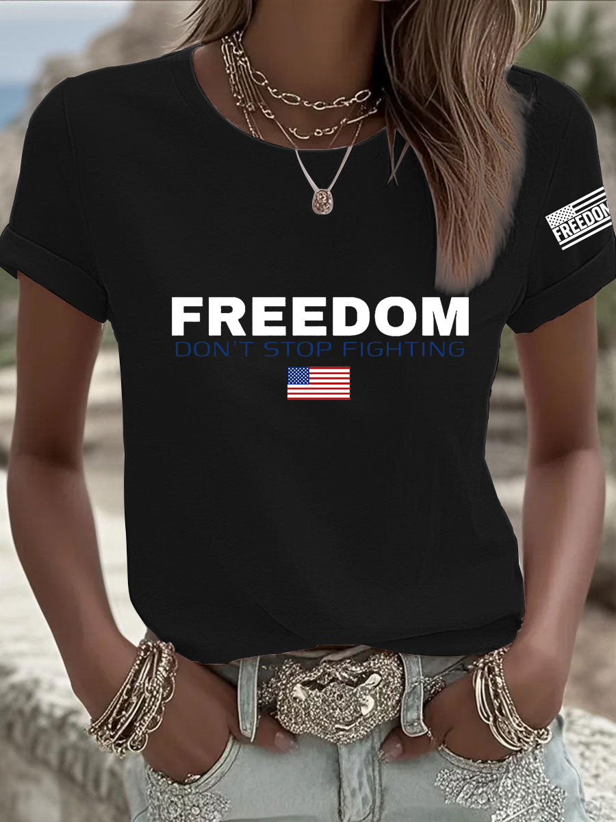 Women's Freedom Don't s Top Fighting R.I.P Charlie Kirk Tee
