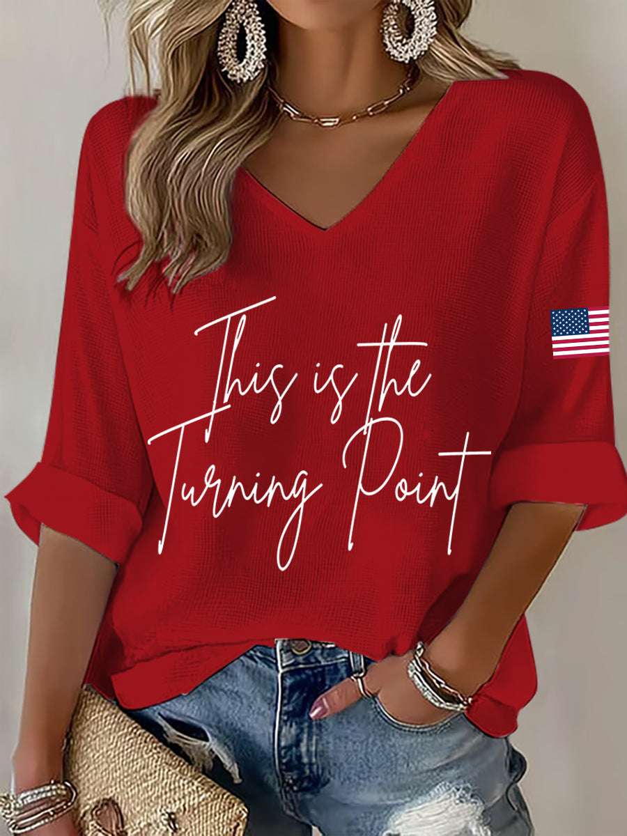 Women's This Is The Turning Point Waffle T-shirt