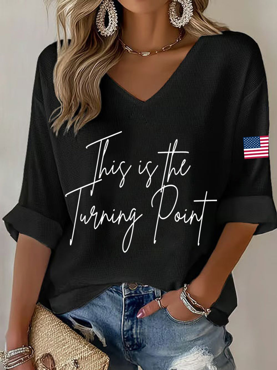 Women's This Is The Turning Point Waffle T-shirt