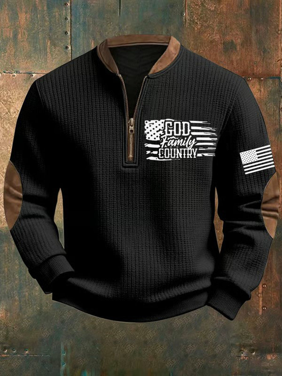 Men's God Family Country Printed Sweatshirt