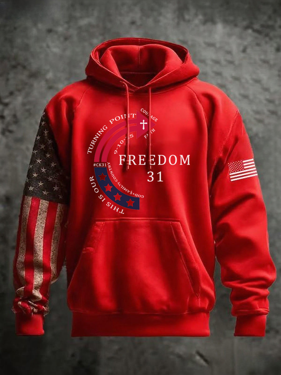 Men's This Is Our God Family Country Freedom 31 Printed Hoodie