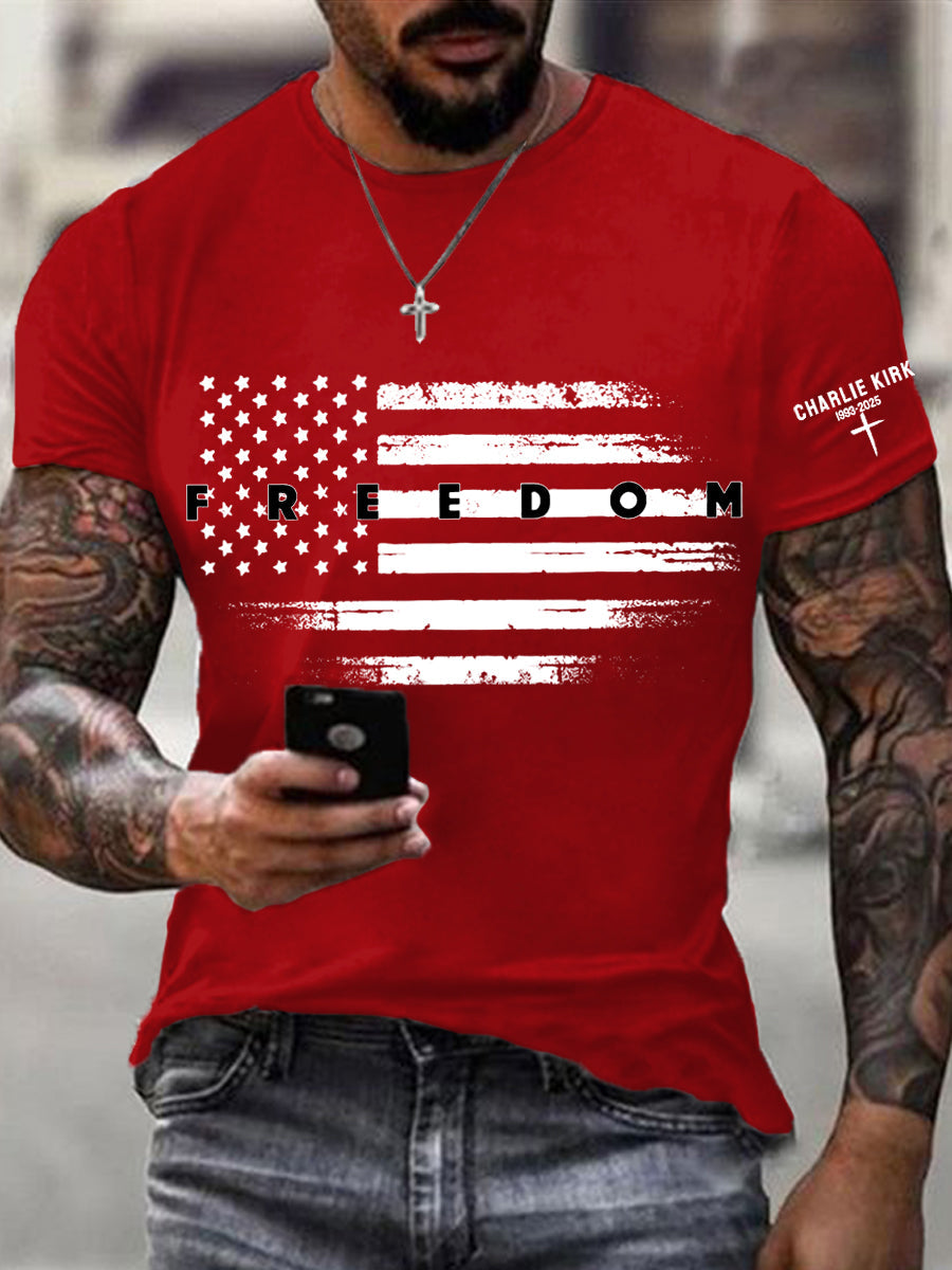 Men's Freedom USA Flag Print Tee