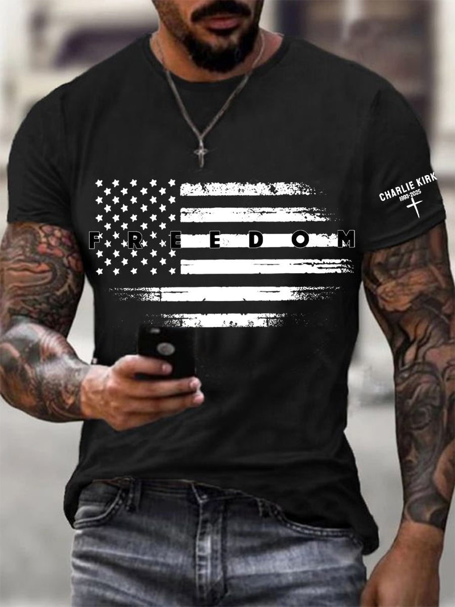 Men's Freedom USA Flag Print Tee