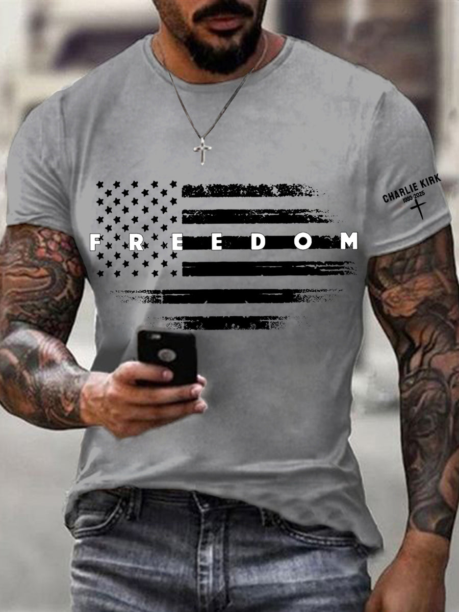 Men's Freedom USA Flag Print Tee