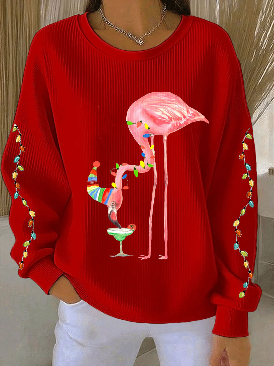 Women's Casual Christmas Flame Bird Sweatshirt