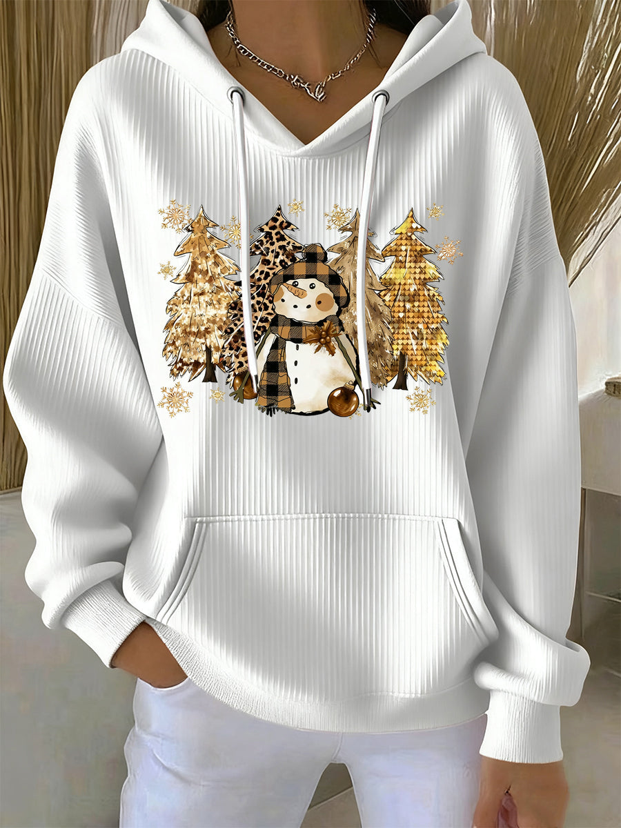 Women Christmas Vintage Animal Floral Art Hoodie Casual Top