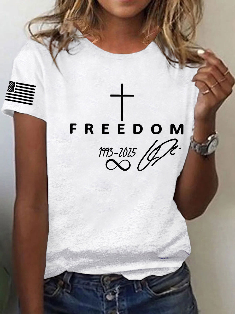 Women's Freedom Is Not Free R.I.P Charlie Kirk  Short Sleeve T-Shirt